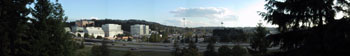 A view of Factoria from the top of the small park near our apartments.