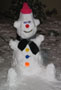 A snow man that the kids around our apartment complex built.  I'm rather impressed with their skill.
