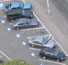 A shot of our car from the top of the Space Needle.  The picture is a bit grainy since this is at the limit of my camera's digital zoom, but a fun shot nevertheless.